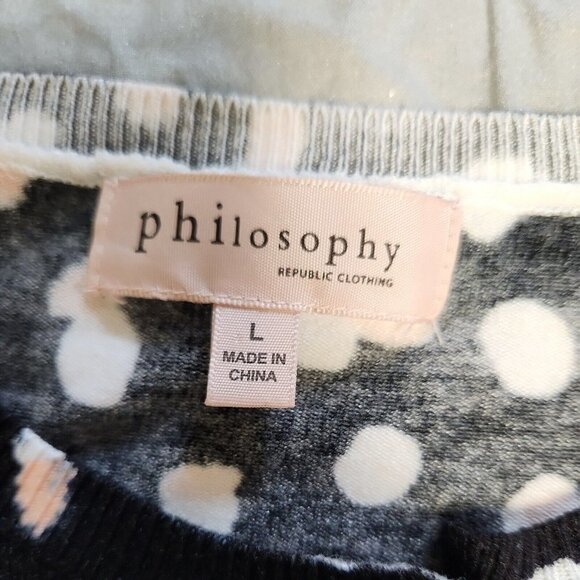 Philosophy womens button up cardigan Sweater size L Flaw - Picture 4 of 6